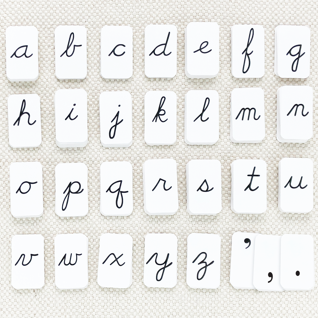 Black Cursive Alphabet
