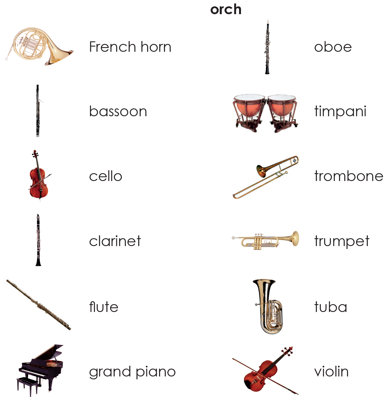 German Orchestral Musical Instruments 3-Part Reading - Maitri Learning