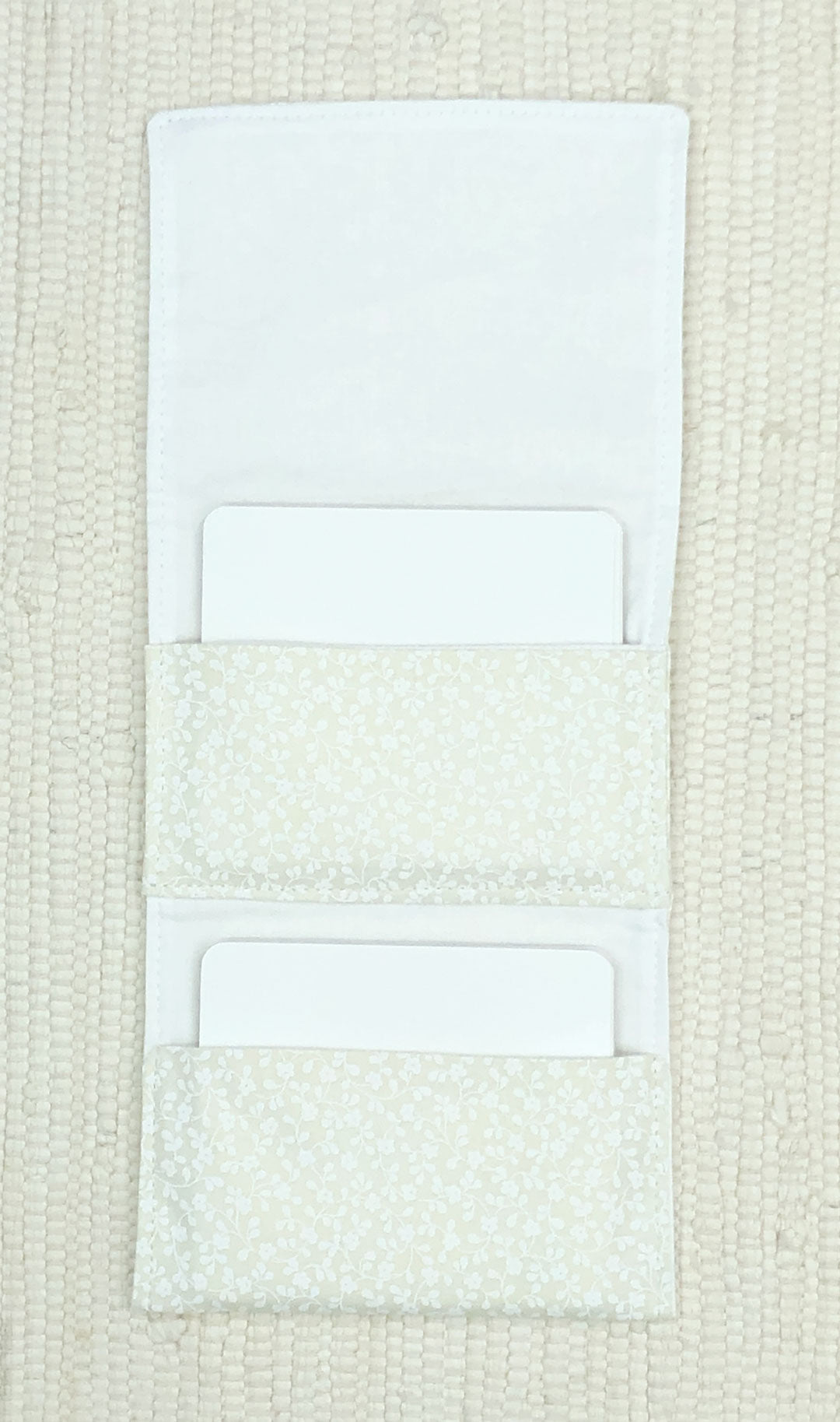 Ivory white 2-pocket Fabric Organizers for Classroom Organization