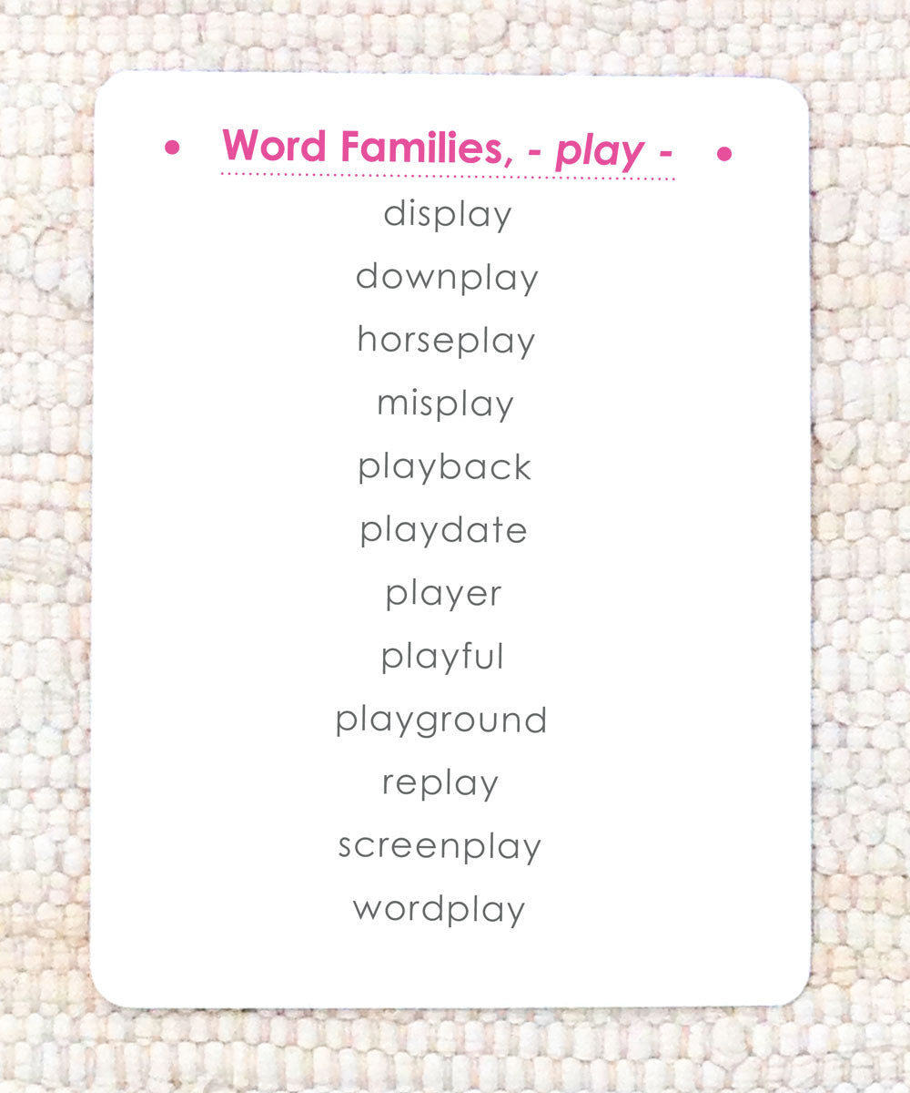 Word Study Spelling Charts - Maitri Learning