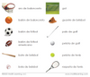 Imperfect Spanish Sports Equipment 3-Part Cards
