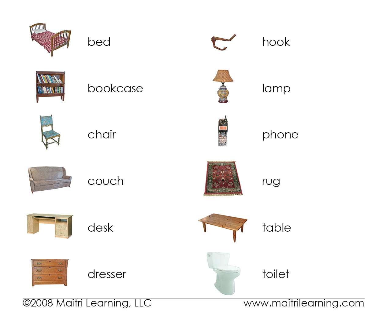 Around the House 3-Part Reading - Maitri Learning