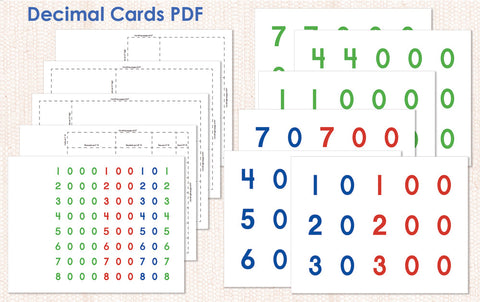 Decimal Cards PDF Download - Maitri Learning