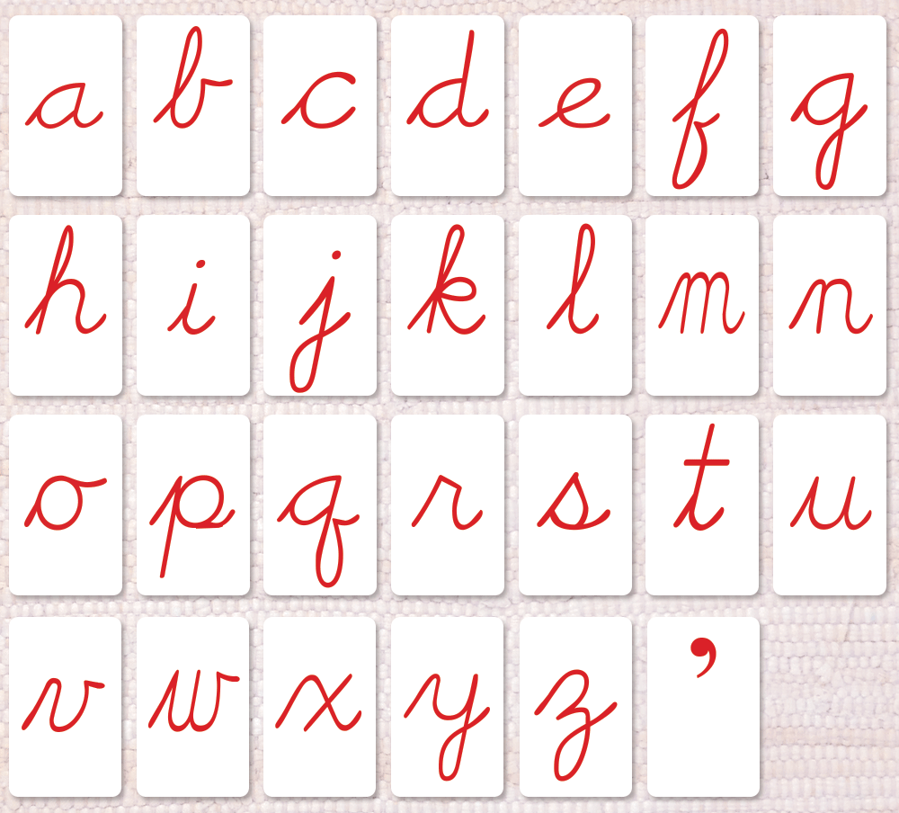 Cursive Red Movable Alphabet – Maitri Learning