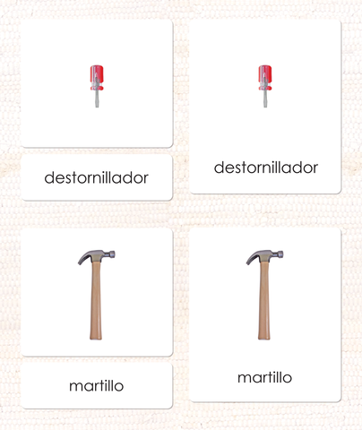 Spanish The Child's Tools 3-Part Cards