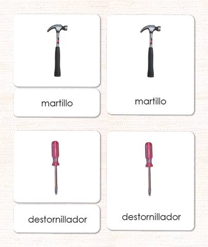 Spanish Tools 3-Part Cards